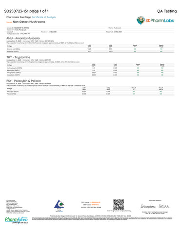 Non Detect Raw Mushrooms