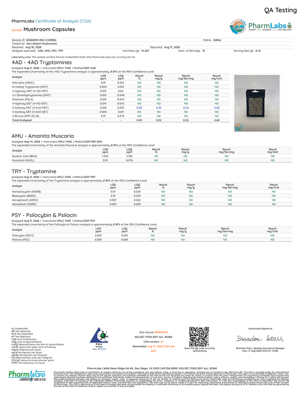 Non Detect Bulk Capsules